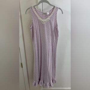 Cherokee Lavender Floral Nightgown with Lace